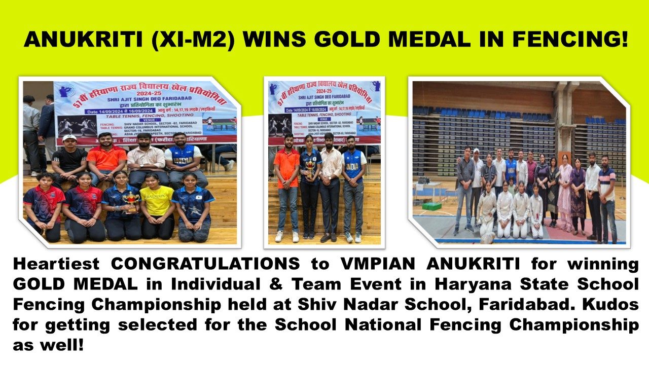 Anukriti, Gold in Fencing at Haryana State Championship