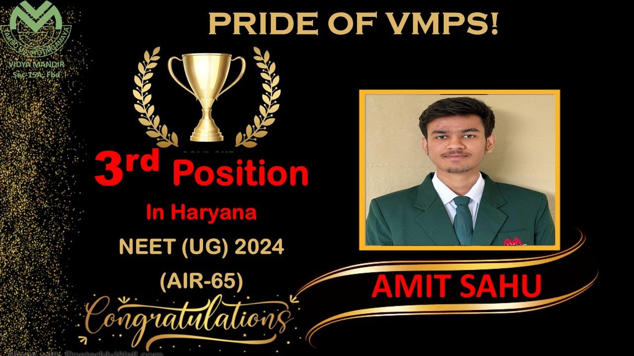 Amit Sahu, NEET 2024, Rank 3 in Haryana