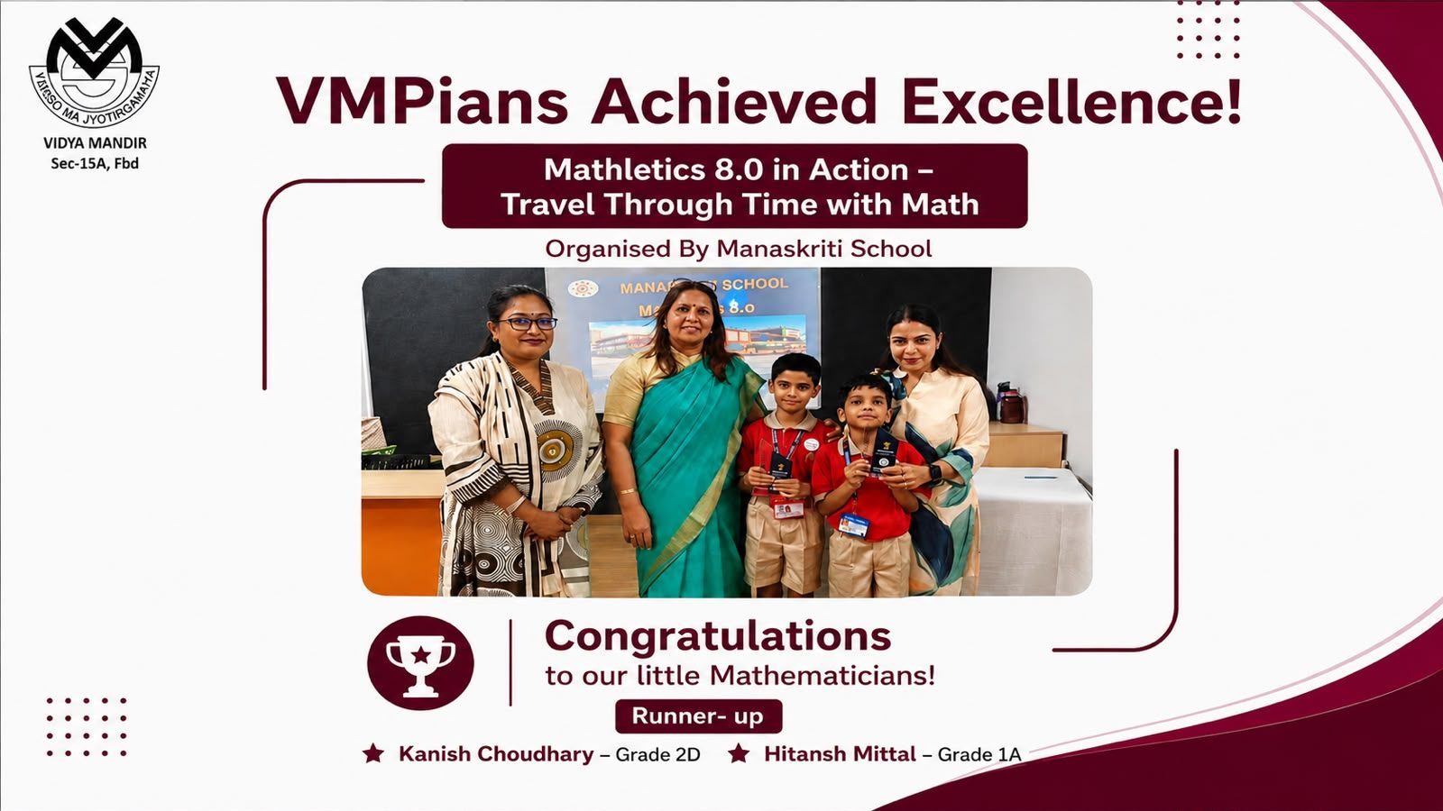 VMPians Achieved Excellence at Mathletics 8.0