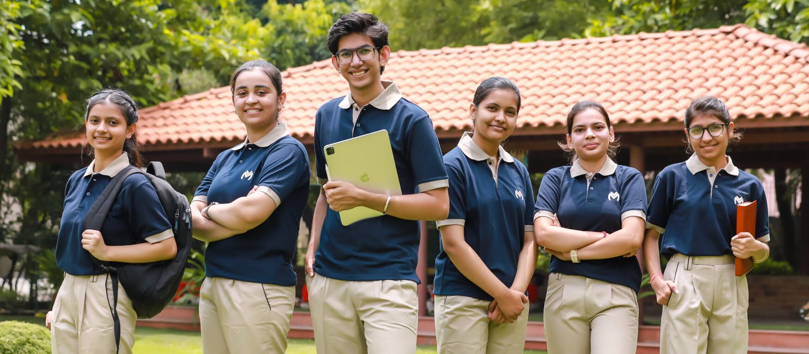 Students and teachers of Vidya Mandir Public School gathered on the Faridabad campus