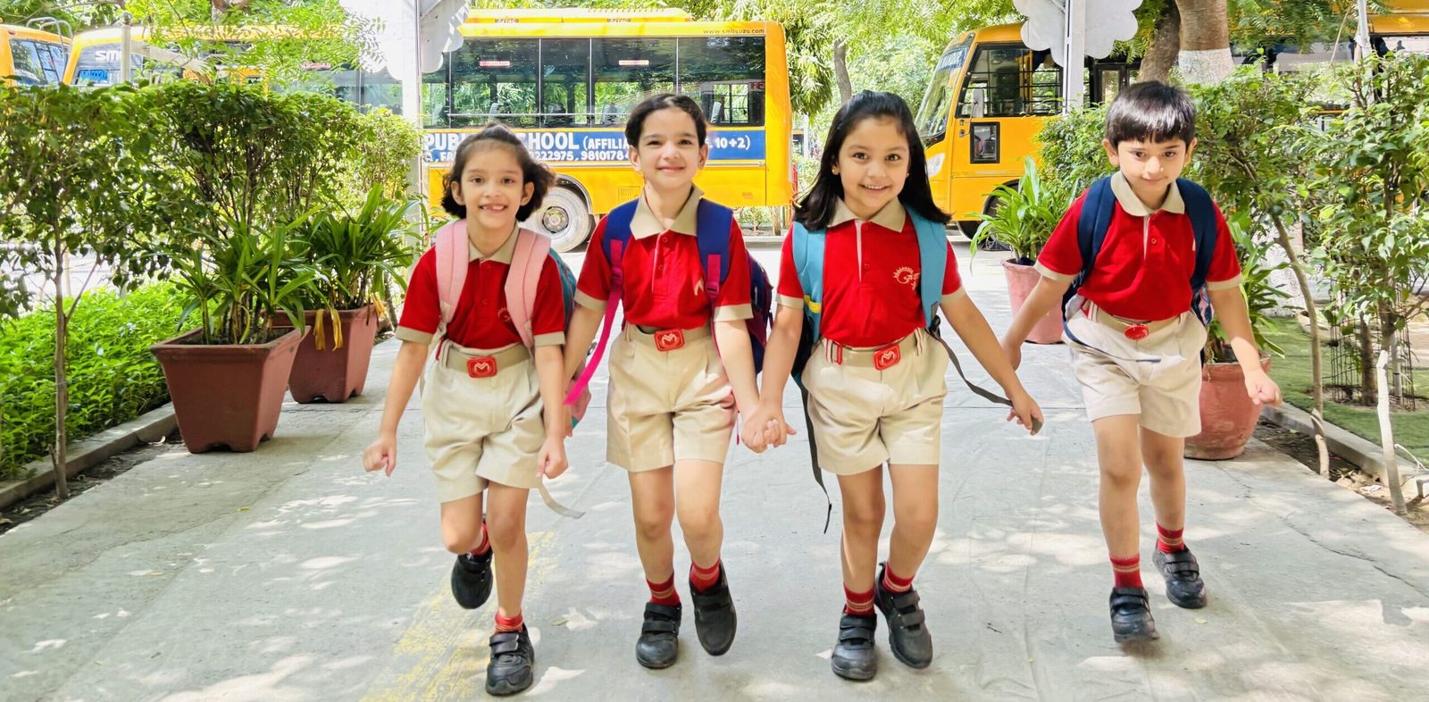 VMPS students in uniform on the school campus in Faridabad