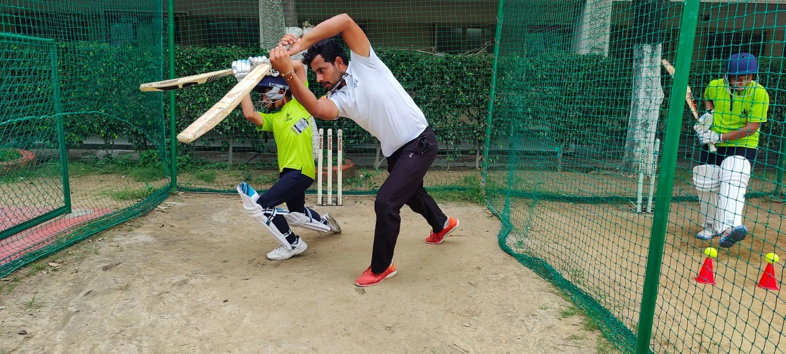 Students in a physical training and fitness session at Vidya Mandir Public School